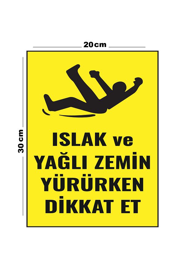 Lucena-Metal Wet and Oily Floor Beware While Walking 20cm X 30cm A4 Size Warning Sign Diversion 1