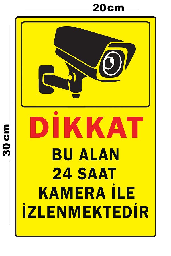 Lucena-Metal Attention This Area Is Monitored 24 Hours by Camera 20cm X 30cm A4 Size Warning Sign Direction 1