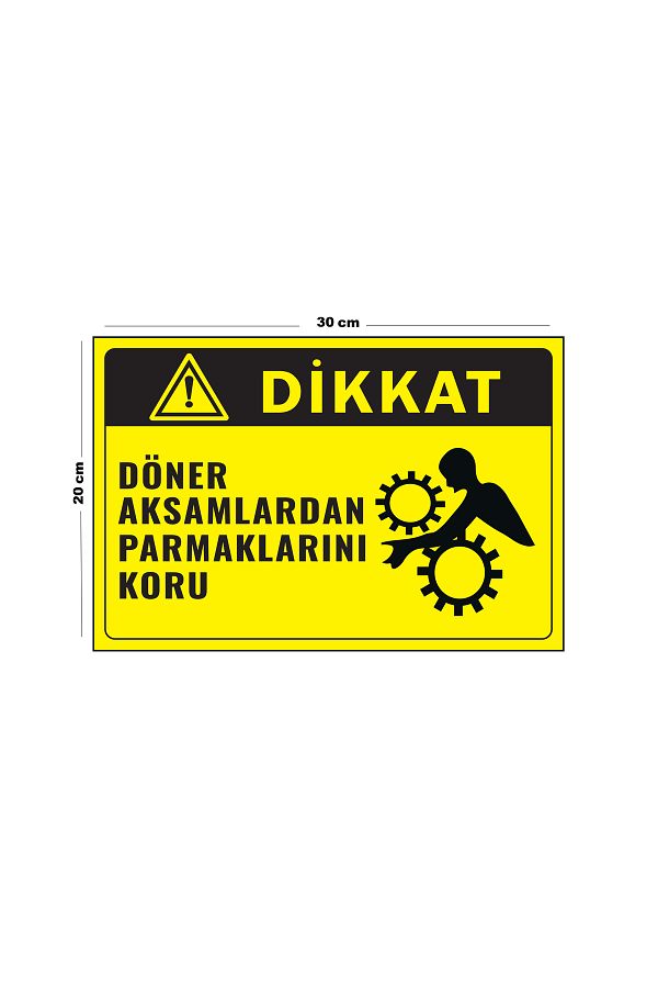 Lucena-Metal Caution Rotate Guard His Fingers from Assemble 20cm X 30cm A4 Size Warning Sign Diversion 1