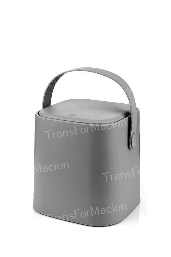 Tuffex-4 Lt Gray Countertop Kitchen Trash Can - with Handle and Inner Bucket 1