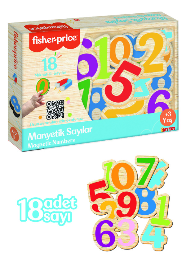 Fisher Price Eğitici Mıknatıslı Sayılar Seti - Buzdolabı Ve Metal Yüzeyler Için 18 Parça