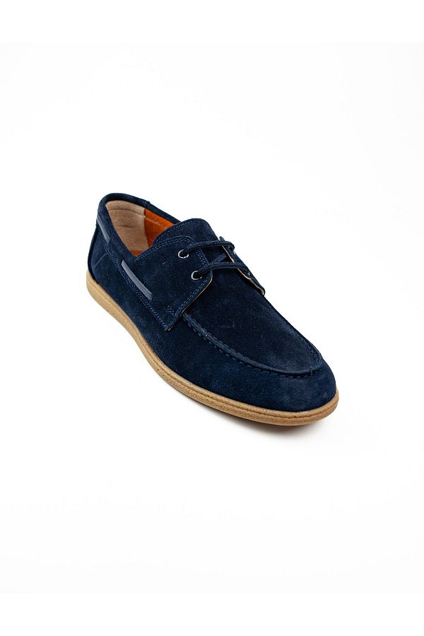 MARCOMEN-Navy Blue Suede Leather Men's Marine Feet 21381 1