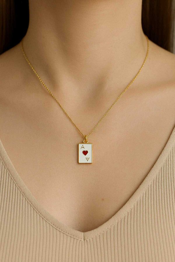 Feron accessories-Black Ace of Spades Necklace-Red Ace of Hearts Necklace 1