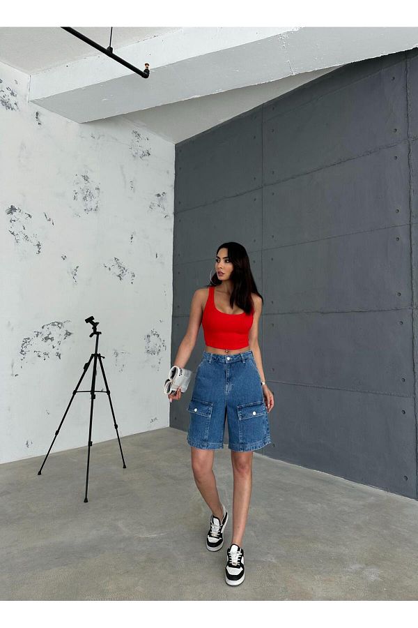 Zeo Basic-Bermuda shorts with cargo pockets 1