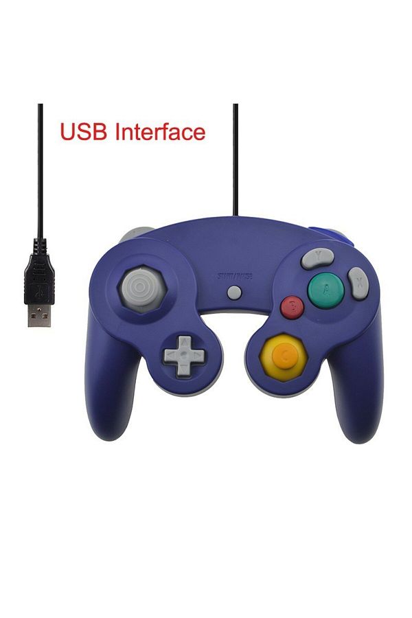 TECTINTER-وحدة تحكم سلكية USB زرقاء اللون لجهاز نينتندو سويتش، لوحة ألعاب لمنفذ NGC GC، جيم كيوب للتحكم في GC 1