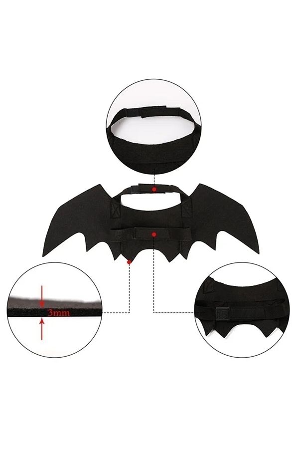 Choice-black Halloween Cute Pet Clothes Black Bat Wings Harness Costume Cosplay Cat Dog Halloween Party for 1