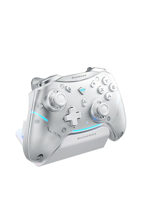 Choice-WHITE MACHENIKE G5 Pro Max Gaming Controller With Charging Dock RGB Wireless Gamepad Hall Effect Joy 1