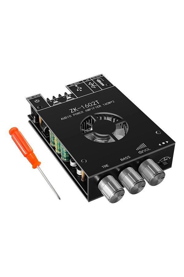 Choice-ZK-1602T ZK-1602T TDA7498E Bluetooth 5.0 Subwoofer Amplifier Board 2*100W 2.0 Channel High Power USB 1
