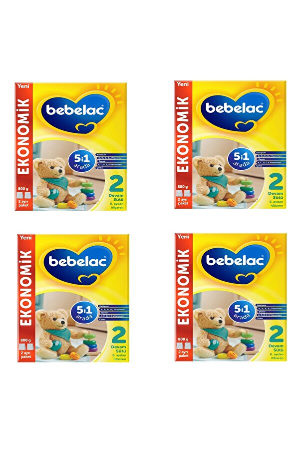 Bebelac 2 Numara Devam Sütü 800 Gr X 4 Adet