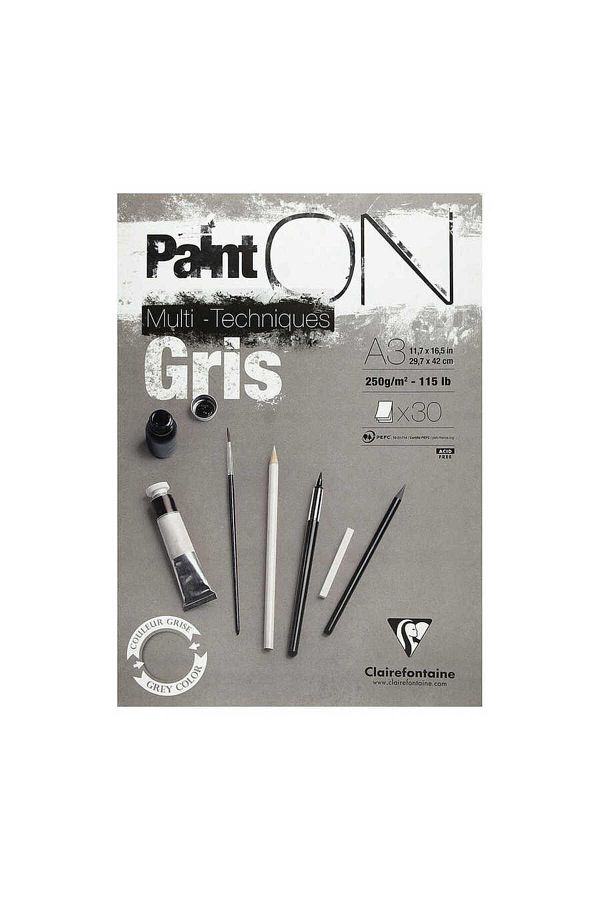 Clairefontaine-Paint-on Mixed Technical Block Gray A3 250gr 30 Sheets 1