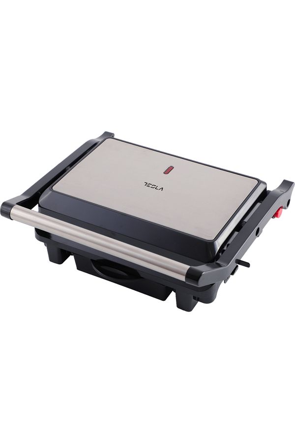 TESLA-Gratar electric Tesla GR200BX, 1000 W, Placi neaderente tip grill 25.5x18 cm (Negru/Inox) 1