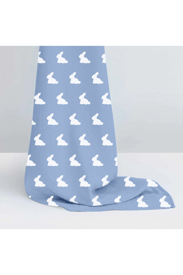 DEUX LAPINS-100% Cotton Muslin Baby Blanket - Mono Lapin Royal Blue 120X120 cm 1