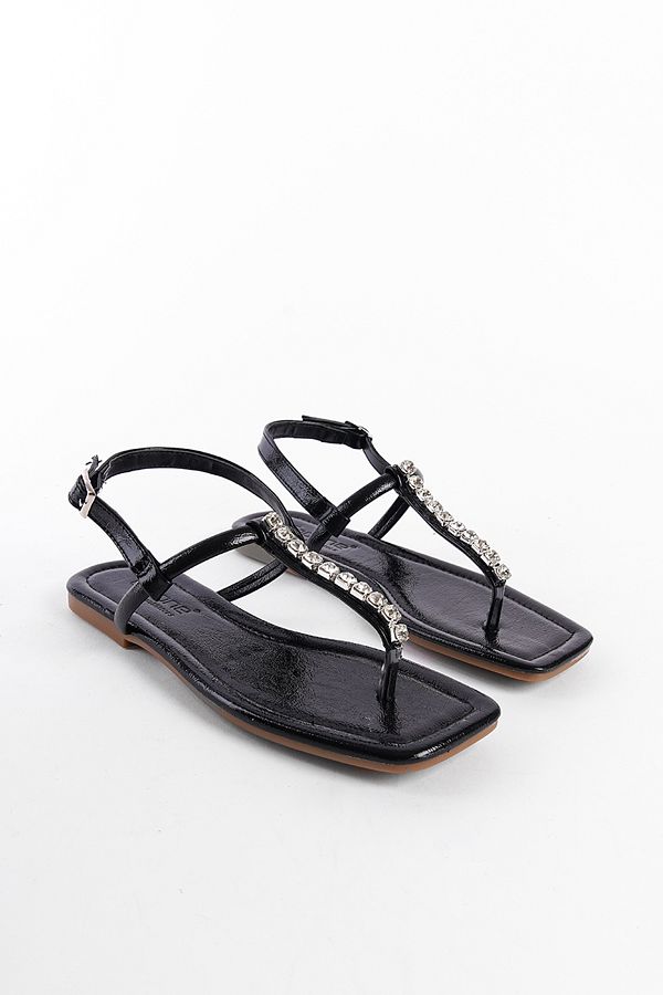 Capone Outfitters-Stoned Damensandalen mit flachem Absatz und Knöchelriemen - Skin Flip Flops 1