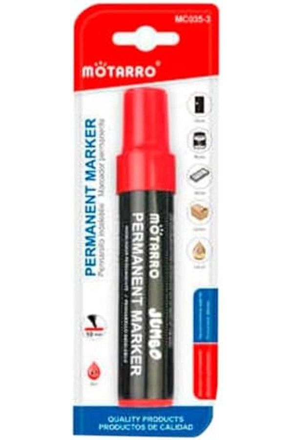 MOTARRO-Permanent Marker Set Fine Tip Markers for Writing, Drawing, Labeling & Office Use (Red) 1