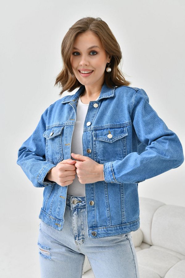 Park Karon-Jachetă de blugi de damă Enzyme Basic albastru închis 1