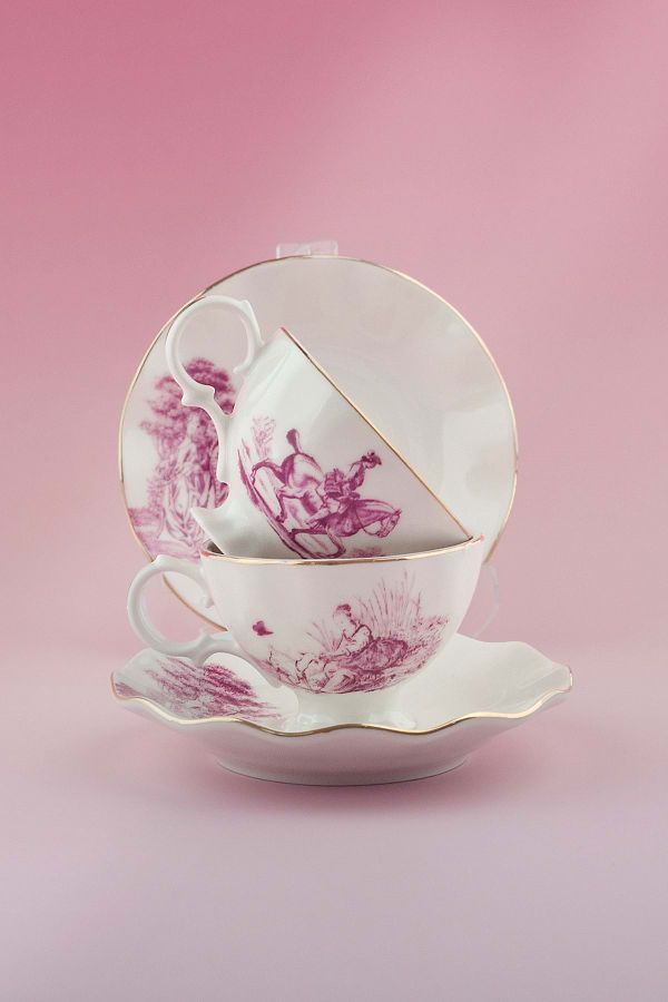 Bursa Porselen Dekor-Royal Rose Gold Gilded Bone 2 Person Coffee Cup Set 1