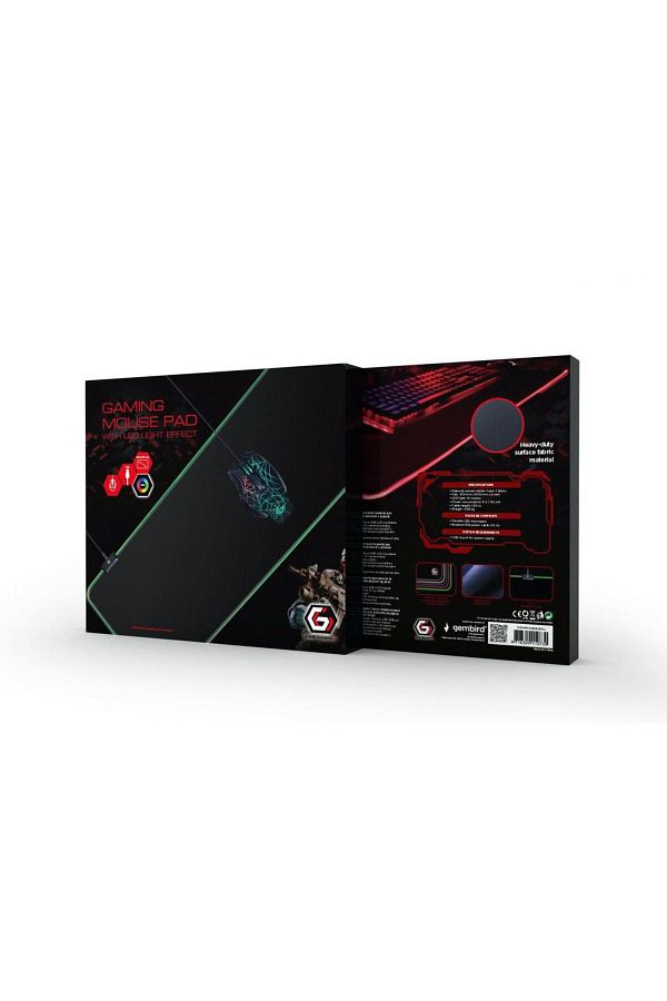 Gembird-Mousepad gaming Gembird MP-GAMELED-L, Lumina LED (Negru) 1