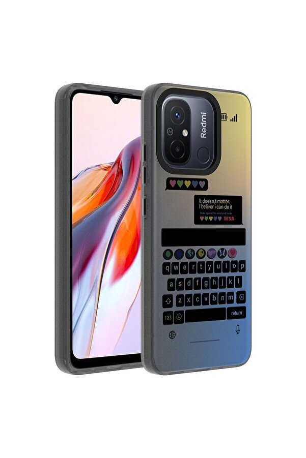 VARDAR AKSESUAR-Redmi 12C Case Patterned Vrdr Dragon Hard Cover - Keyboard 1