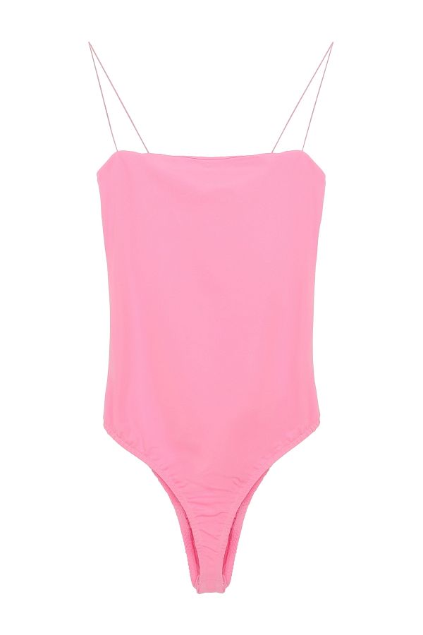 Quzu-Pink Snap Thin Strap Bodysuit 1