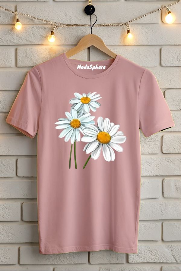 ModaSphere-Daisy Printed Unisex Oversize T-Shirt 1