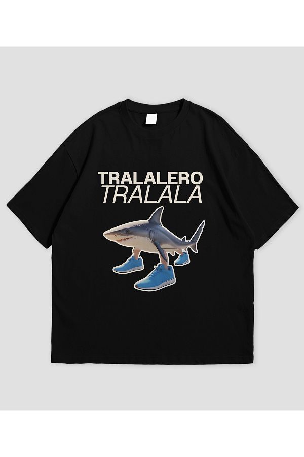 SVART WEAR-Tralalero Tralala - Unisex Oversize T-Shirt with Italian Brainrot Design 1