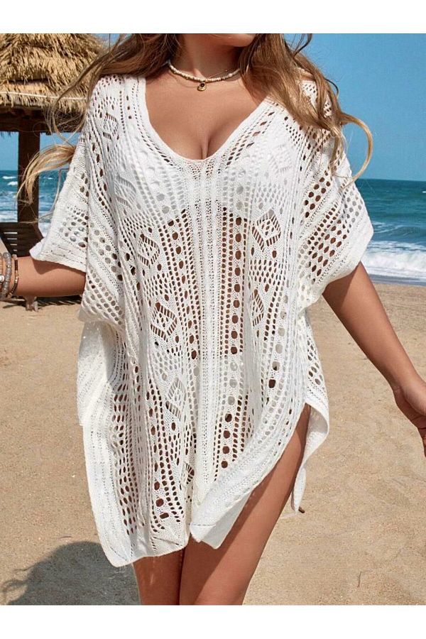 moda mh-Premium Knitwear Knitted Openwork Detailed Beach Dress 1
