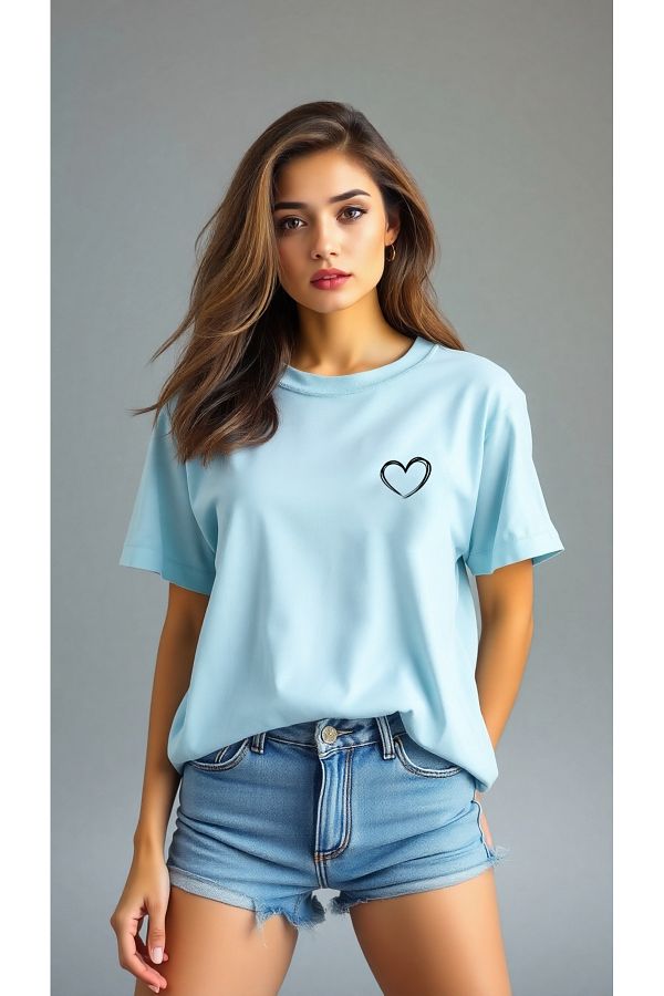 uyguntarz-Tricou cu design imprimat cu inimi 1