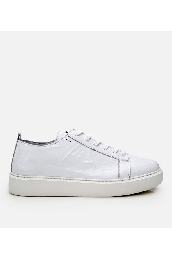 Hotiç-Men's Leather White Light Sole Sports Shoes 1