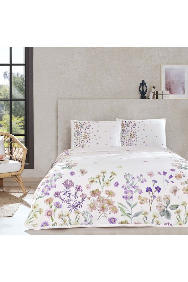 Taç-Printed Gleam Double Pique Set Lilac 1