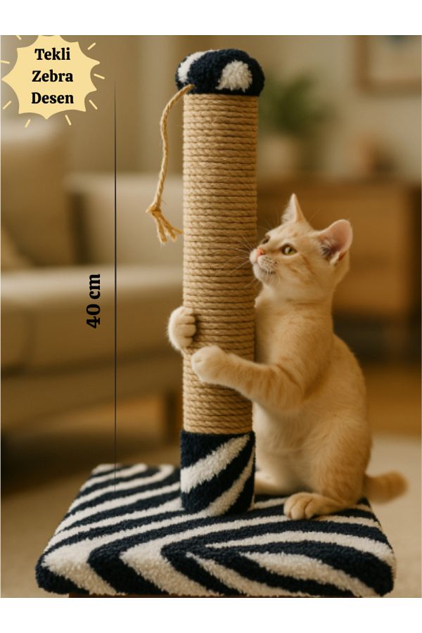 Komano Pontika-Plush Textured Soft Patterned Cat Scratching Board 42 cm Soft Loved Colors 1