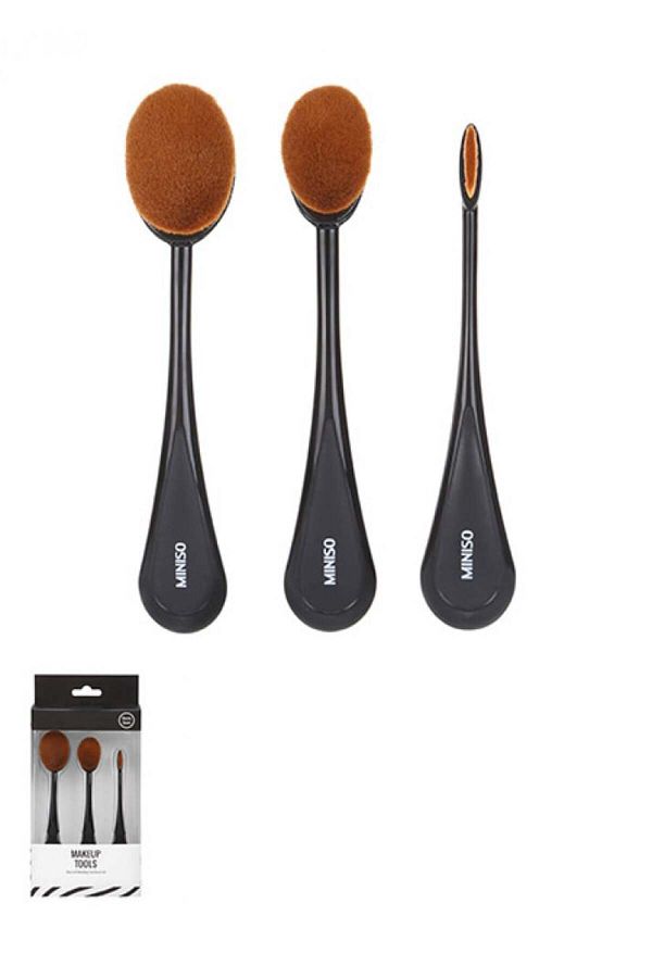 Miniso-Set of 3 soft oval makeup blending brushes 1