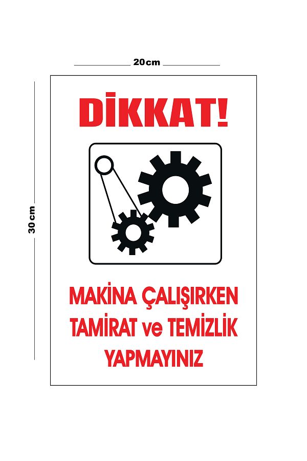 Lucena-Metal Attention Machinery Do Not Repair or Clean While Working 20cm X 30cm A4 Size Warning 1