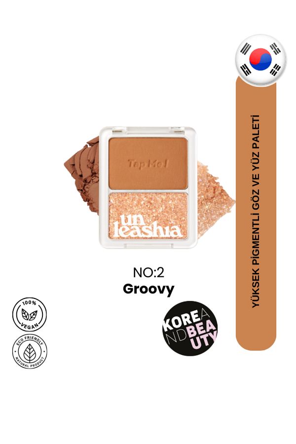UNLEASHIA-Tap Me Palette Duo No:2 Groovy – Shimmer and Matte Eyeshadow Palette 1
