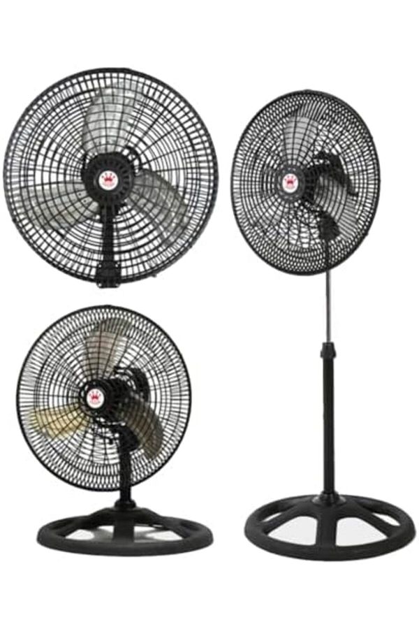 Generic-Crown 18" 360 Rotating Stand Fan Powerful Cooling with Adjustable Height & Oscillation - 2Pcs 1