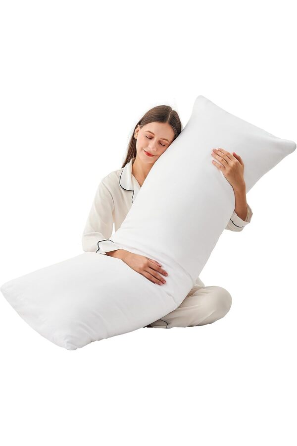 Pratic Home 1 Adet 40x120cm 1200gr 1.Kalite Boncuk Silikonlu Rahat Yan Yatış Ve Hamile Yastığı Uzun Yastık