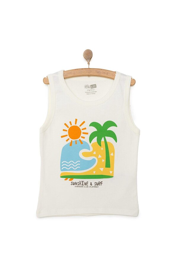 ebebek Hello Baby HelloBaby Basic Erkek Plaj Baskılı Atlet Tshirt Erkek Bebek