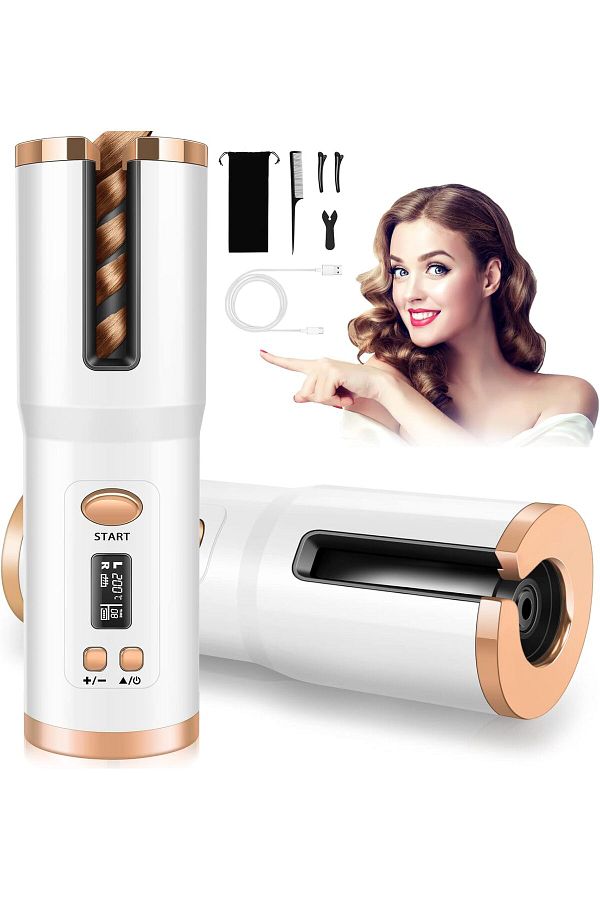 COOYA-Cordless Automatic Curling Iron, with LCD Display, 6 Temperature and Timer Settings, for all hair 1