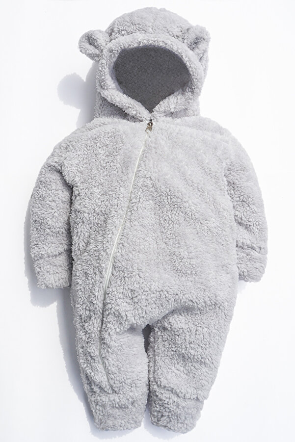 nurbeli X İpek Atlas Kız Erkek Bebek Ve Çocuk Fermuarlı Peluş Ayıcık Tulum