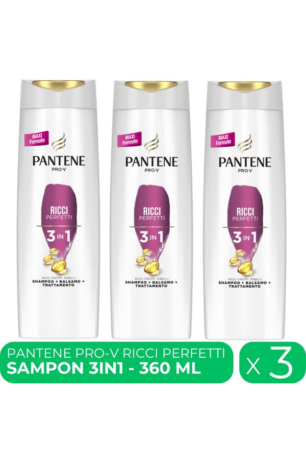 Pantene-PRO-V 3in1 Ricci Perfetti, sampon femei, 3 buc x 360 ml 1