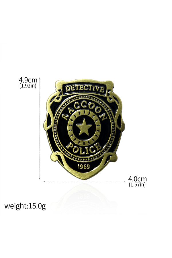 Choice-X00452 Game Movie Raccoon Police Department Resident Evil Badge Enamel Police Five Star Pin Brooch J 1