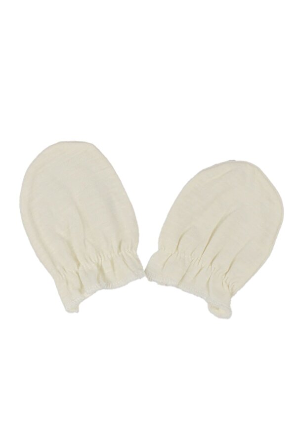 bebegen Düz Krem Lastikli Pamuklu Eldiven