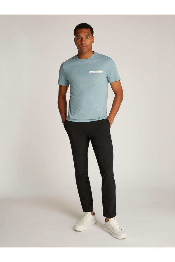 Calvin Klein Men Blue NY Chest Box Logo Short Sleeve T-Shirt Calvin Klein Men Blue NY Chest Box Logo Short Sleeve T-Shirt