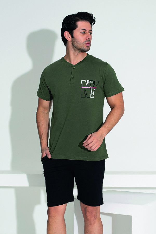 REMSA-Men's Shorts-Tshirt-Pajama Sets Green 25255 1