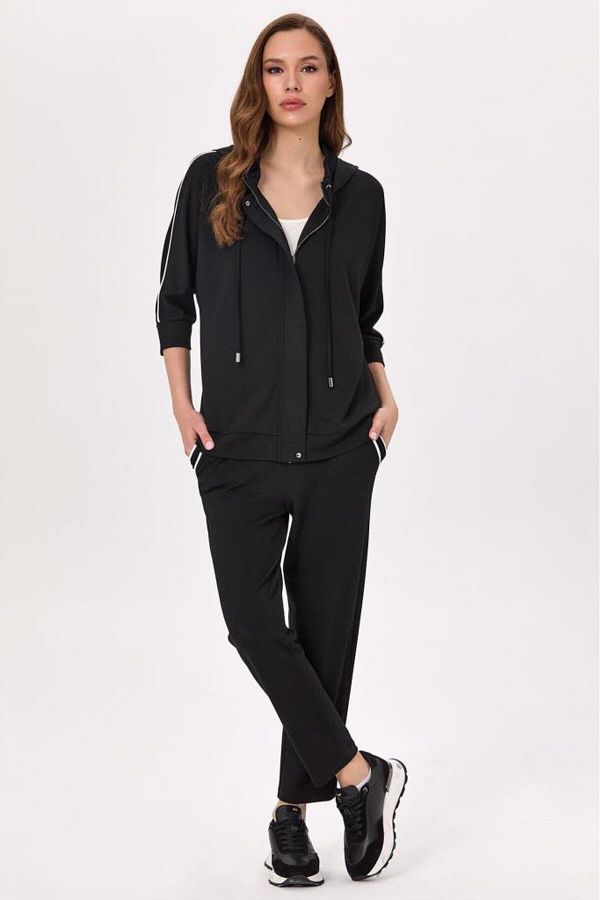 İKİLER-Front Zipper Hooded and Pocket S-Shirt 025-2102 1
