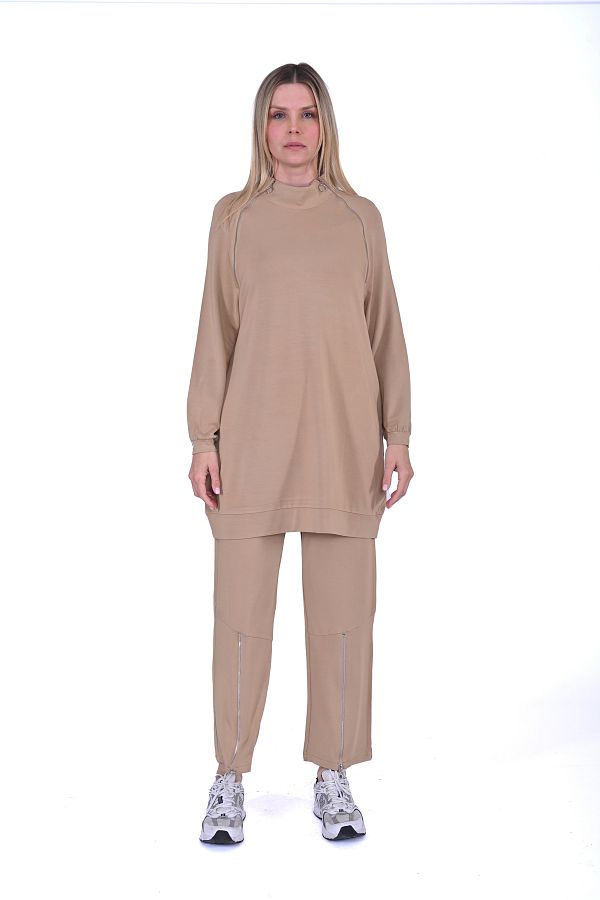 Invee-INVEE 6956 - Σετ φόρμας δύο κλωστών Camel Color 1