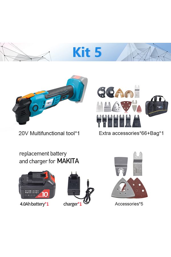 Choice-Kit5 Newone Cordless 20v Quickrelease Oscillating Tool Multifunction Tool Anti-vibration Compatible 1