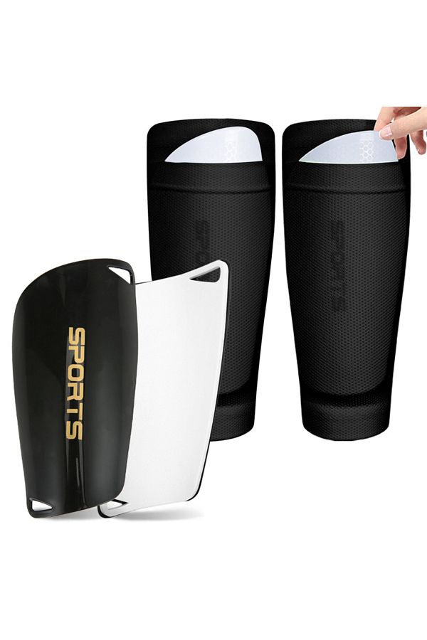 loogdeel-M Black Loogdeel Sport Soccer Football Shin Guard Socks Pads EVA Cushion Protection Reduce Shocks an 1