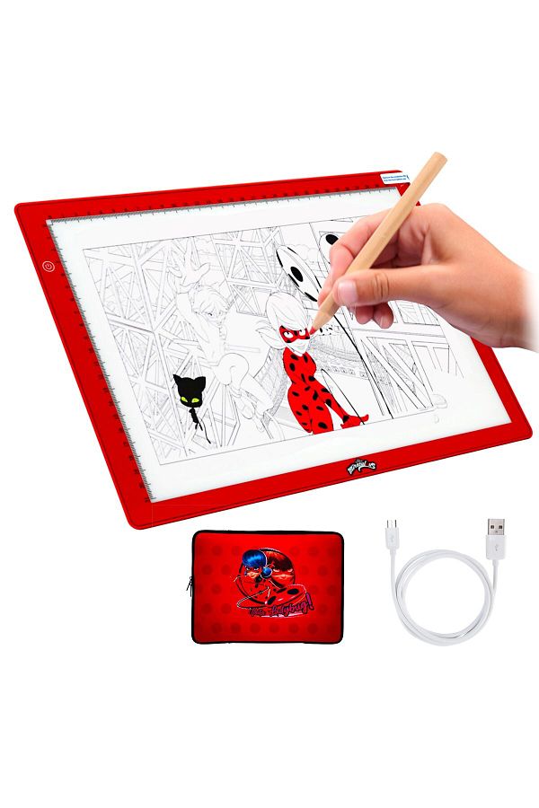 Miraculous-Ladybug A4 Led Light Pad Drawing Kit With Usb, Case & Tracing Pages – Art Set For Kids 1