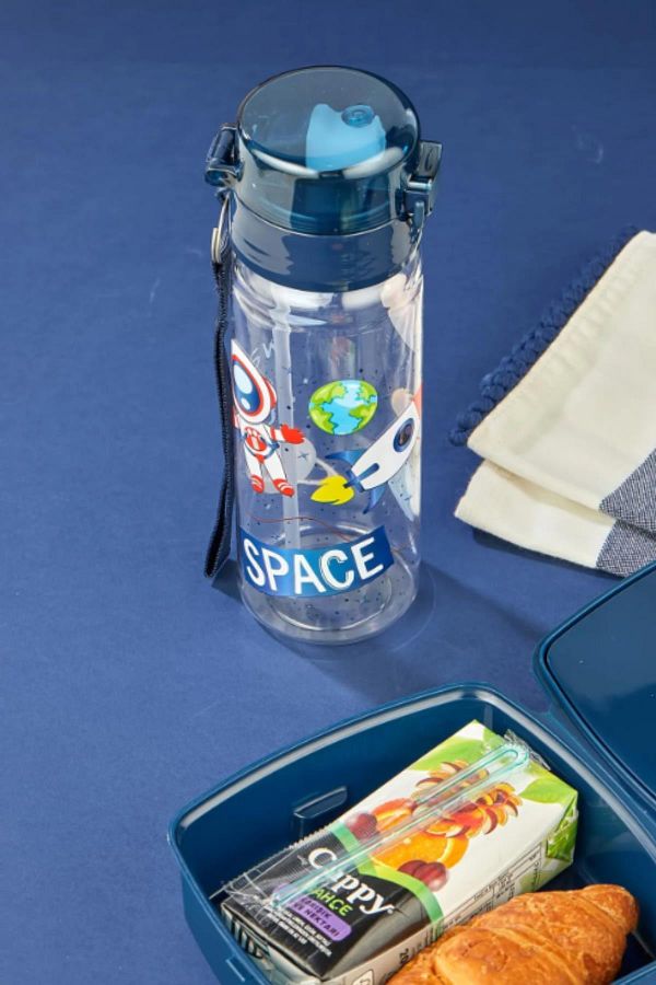 MasterCar-500 ml Space Pattern Flask with Straw - Polycarbonate Bpa Free for Food Contact 1