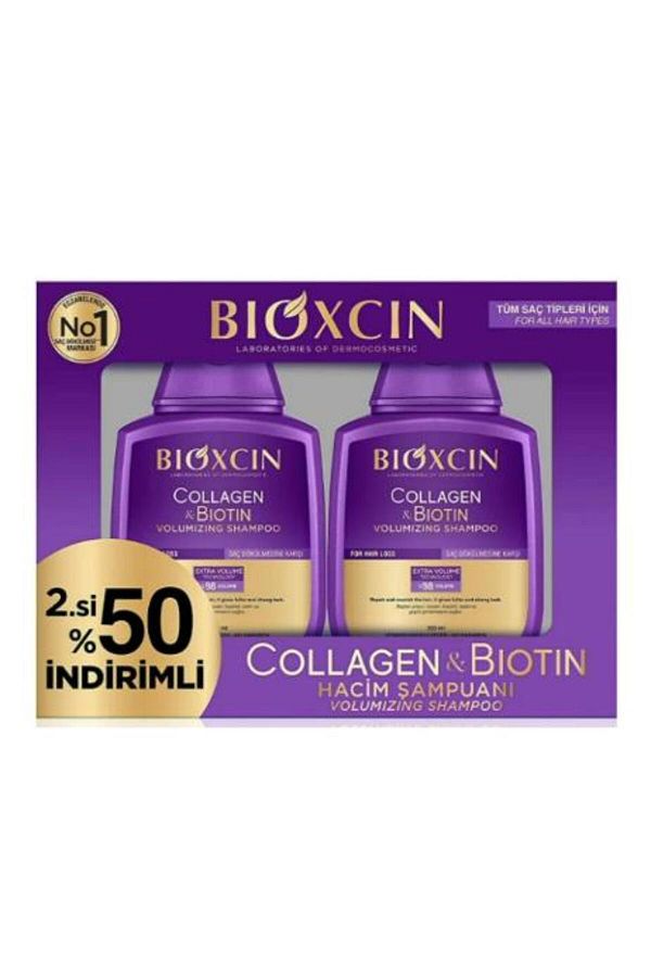 Bioxcin-Collagen & Biotin Volume Shampoo 300 ml Advantage Pack of 2 1